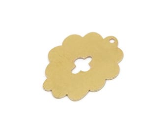 Brass Cloud Charm, Raw Brass Cloud Shaped Charms With 1 Loop, Earring Charms, Findings (25x19x0.60mm) SMP2716