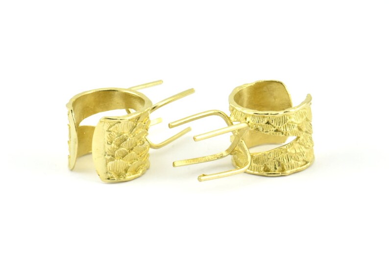 Claw Ring Settings 1 Raw Brass 4 Claw Ring Blanks For Natural Stones E657