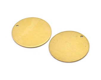 10 Raw Brass 28mm Stamping Tags , 18 Gauge  (b0107)