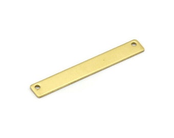 Brass Customized Bar, 12 Raw Brass Stamping Blanks (6x44x0.80mm) B0191