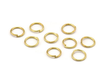 8mm Jump Ring - 100 Golden Brass Jump Rings (8x0.85mm) A0472