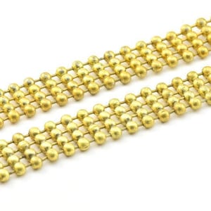 Cadena de bolas grande, 1 m, cadena de bolas soldada de latón crudo (16 x 4 mm) Z082
