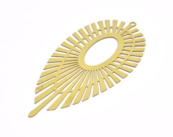 Dije de pendiente de latón, 4 dijes de pendiente de gota texturizados de latón crudo con 1 colgante de aro, accesorios (80 x 38 mm) E527