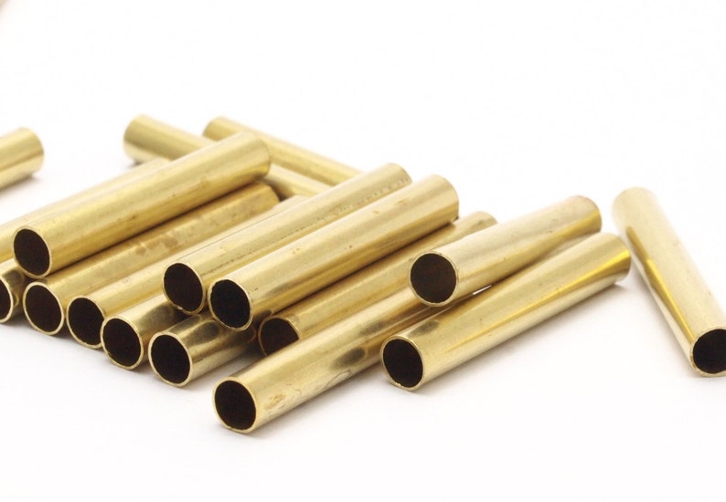 Solid Brass Tube 30 Raw Brass Tubes Bracelet Findings Etsy