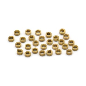 Tiny Spacer Bead, 100 Raw Brass Spacer Rondelle Beads for Leather, Bracelets, Ropes (2.5mm) Y084