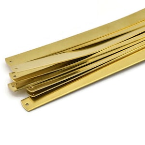 Brass Bracelet Blank, 2 Raw Brass Bracelet Stamping Blank Bangles With 2 Holes (10x160x0.80mm) A1911