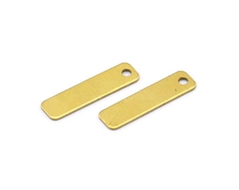 Conector geométrico de latão, 100 etiquetas retangulares de latão bruto, descobertas geométricas (15 x 4 mm) D0209