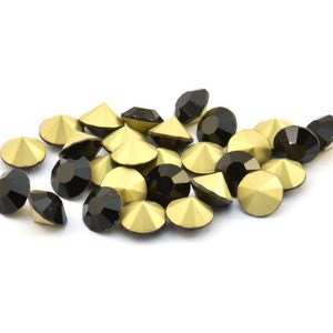 Jet Swarovski Diamond, 12 Jet Swarovski Diamonds For 8.3mm Pad SS39