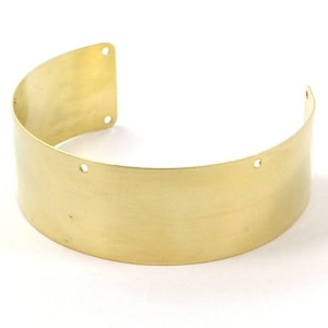 Brass Bracelet Blank - Raw Brass Cuff Bracelet Blank Bangle 7 Holes (width 25mm) Brc017