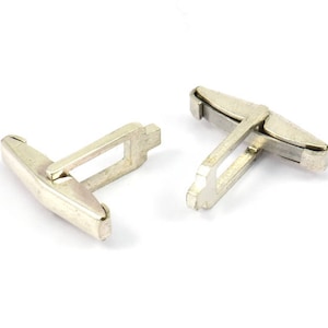 Silver Cufflink Blanks, 925 Silver Cufflinks Blanks (19.5x17mm) GG1 F042