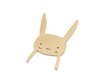 Brass Rabbit Charm, Raw Brass Rabbit Shaped Charms, Findings (25x15x0.60mm) SMP2962
