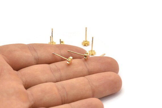 Gold Star Earring, 8 Gold Plated Brass Star Stud Earrings