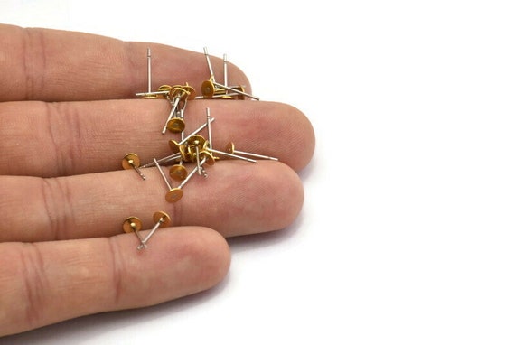 Stainless Steel Post, 100 Stainless Steel Earring Posts With Raw