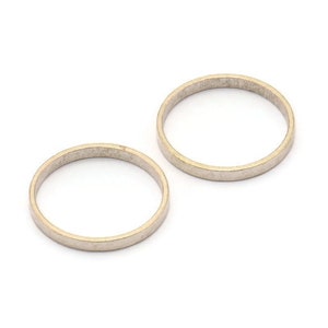 Silver Circle Connectors - 24 Antique Silver Plated Brass Circle Connectors (18x0.8x2mm) D0310 H0642