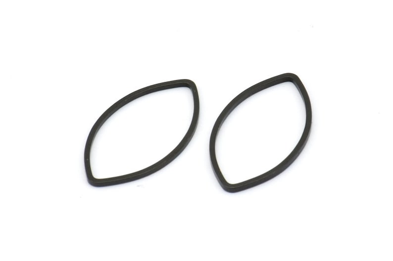 Black Marquise Ring Connector 25 Oxidized Brass Black Marquise Ring 14x25x0.9mm D064 Charms