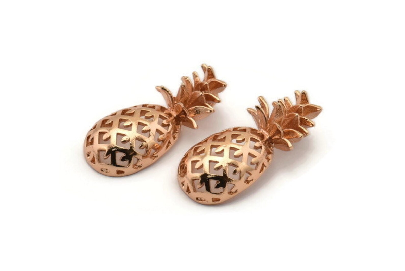 Rose Gold Pineapple Pendant 2 Rose Gold Plated Brass Etsy
