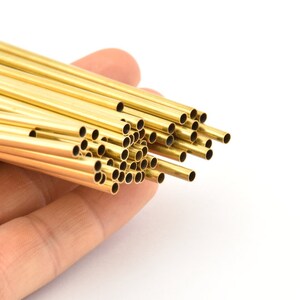 Tubos de latón de 3 mm Tamaño personalizado - 24 cuentas de tubo de latón en bruto - 100 mm-150 mm-200 mm-250 mm-300 mm-350 mm imagen 3