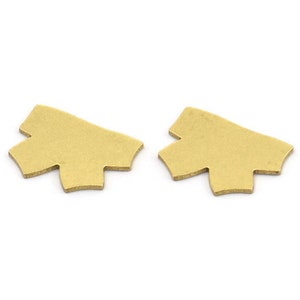 Papillon in ottone grezzo, 24 papillon in ottone grezzo a forma di papillon, stampigliatura grezza (9x13x0,60 mm) A3539