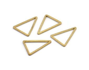 Brass Triangle Charm, 50 Raw Brass Triangles Charm, Connectors, Blanks (16x12x0.8mm) BS 2182