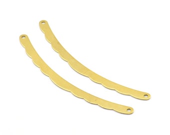 May include: Two gold-colored metal connectors with scalloped edges and small holes at each end.