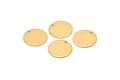 Gold Cabochon Tag, 4 Gold Plated Brass Round Charms With 1 Hole, Stamping Tags (14x0.80mm) M01592
