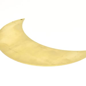 Moon Wall Art, 4 Raw Brass Crescent Moon Wall Hanging Decor with 2 Holes (90x35x0.60mm) H0181