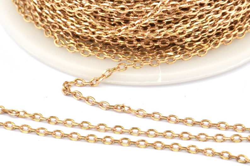 Brass Link Chain 10 Meters 33 Feet Raw Brass Soldered Chain Etsy
