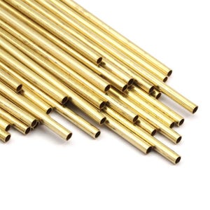 2mm Brass Tubes Customize Size -24 Pcs Raw Brass Plain Tube Beads - 45mm-50mm-60mm-70mm-80mm-90mm -