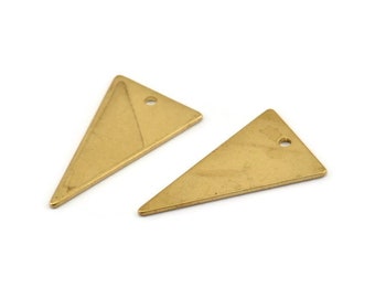 Brass Triangle Charm 12 Raw Brass Triangle Charms With 1 Hole (23x13mm) BS 1722