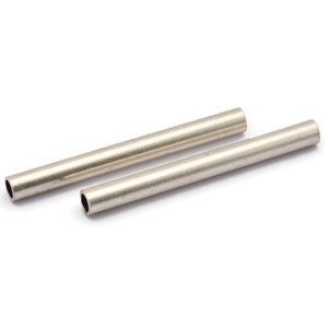 Industrial Long Tubes, 5 Antique Silver Plated Brass Industrial Long Tube Findings (50x5mm) D0184 H0713
