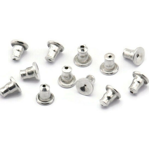 Silver Back Stopper, 250 Silver Tone Aluminium Earring Back Stopper, Ear Nest (5mm)  A0393