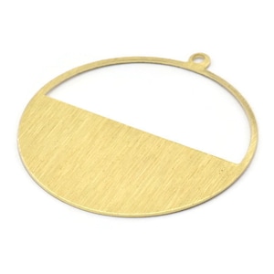 Brass Circle Charm, 4 Textured Raw Brass Circle Charms With 1 Loop, Pendants, Earrings, Findings (41x38x0.6mm) M02065