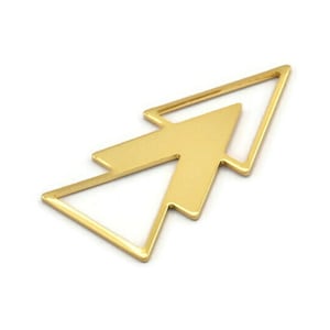 Gold Triangle Blank, 2 Gold Plated Brass Triangle Blanks (47x21x1mm) M01106
