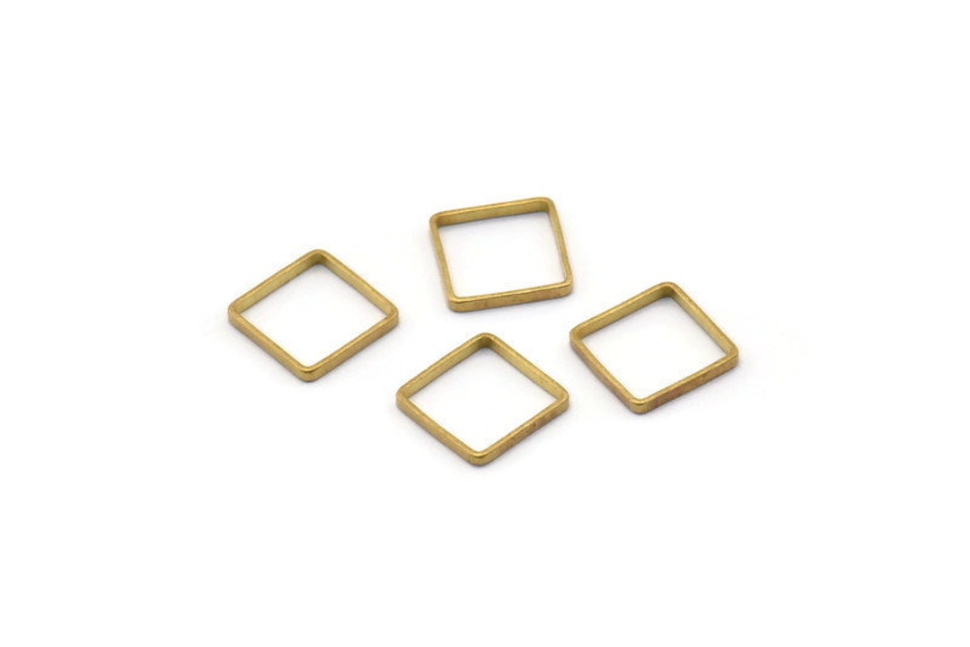 Square Connector Rings Brass Square Charm, 50 Raw Brass Square Connectors (8x0.5mm) Bs-1141 - Etsy