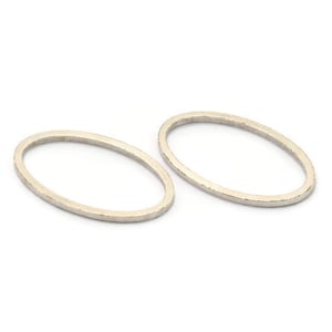 Silver Oval Connector, 12 Antique Silver Plated Brass Oval Connectors, Findings (24x14x1mm) D0540