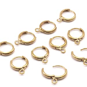 Raw Brass Leverback, 24 Raw Brass Leverback Earring Findings (12x15mm) K623