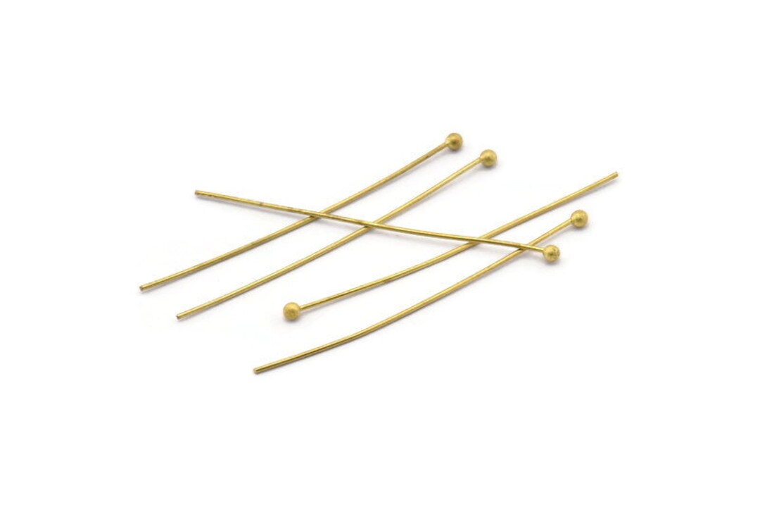 Raw Brass Pin, 100 Raw Brass Ball Pins 42mm Bs 1150 Etsy