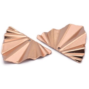 Rose Gold Triangle Charm, 6 Rose Gold Plated Brass Wavy Triangle Charm Earrings With 1 Hole, Findings (28x22x0.50mm) D0729 Q0771