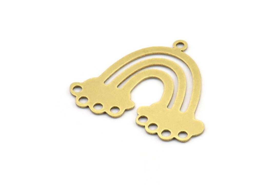 Brass Rainbow Charm 10 Raw Brass Cloudy Rainbow Shaped Charms Etsy