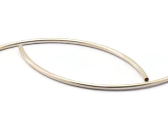 Silver Noodle Tube Beads, 12 Antique Silver Plated Curved Tubes (4x140mm) BS 1427  D0361