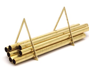 Long Tube Beads - 10 Raw Brass Long Tube Beads (5x90mm) Bs 1469
