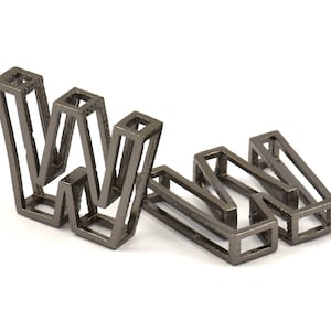 Letra W preta, 2 letras W banhadas a preto, iniciais, maiúsculas, pingente inicial de letra para colares personalizados