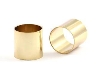 Złote koraliki rurkowe, 2 pozłacane rurki, koraliki (17 x 17 mm) BS 1502 Q0290