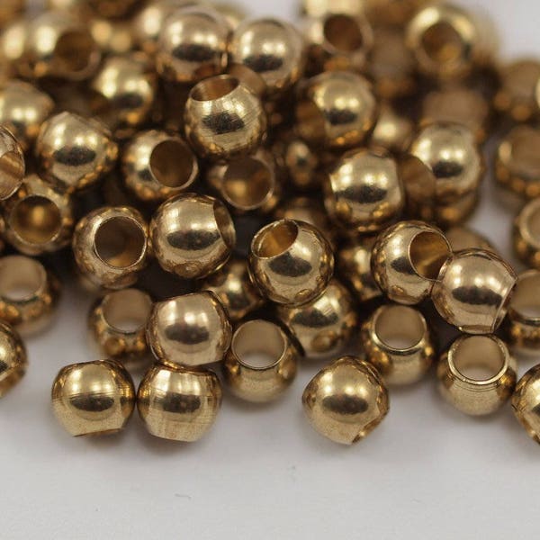 Spacer Ball Bead, 40 Raw Brass Spacer Ball Beads , Findings (5mm) Brs 0103 B0032