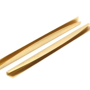 Brass Purse Charm - 4 Raw Brass Straight Pendant Findings For Purses, Wallets, Frames (130x9mm) D0513