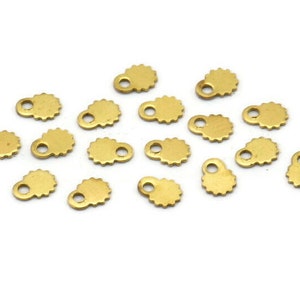 Tiny Brass Charm, 100 Raw Brass Charms (4x5mm) Brs 8089 L006