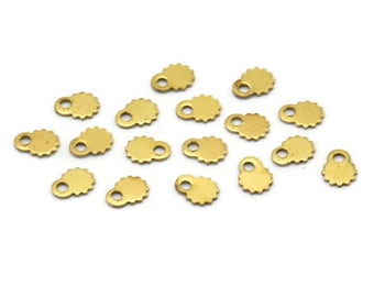 Tiny Brass Charm, 100 Raw Brass Charms (4x5mm) Brs 8089 L006