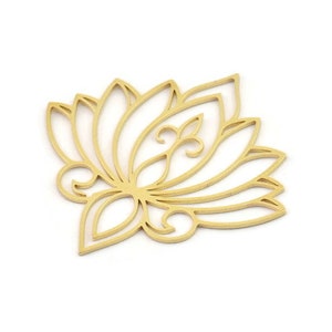 Brass Flower Charm, Raw Brass Flower Charms, Brass Earring Charms, Brass Charms for Jewelry Making (49x0.80mm) SMP1395