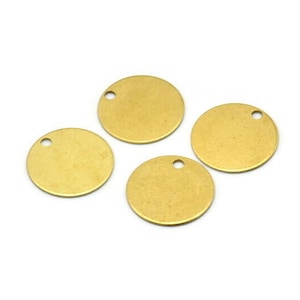 12mm Cabochon Tag, 50 Raw Brass Cabochon Tags , Stamping Tags (12mm) Brs 68 A0290