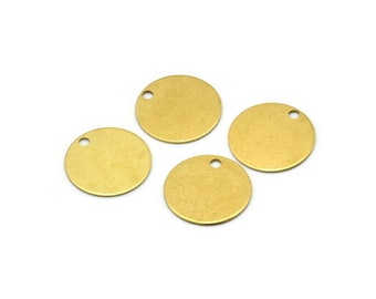 12mm Cabochon Tag, 50 Raw Brass Cabochon Tags , Stamping Tags (12mm) Brs 68 A0290